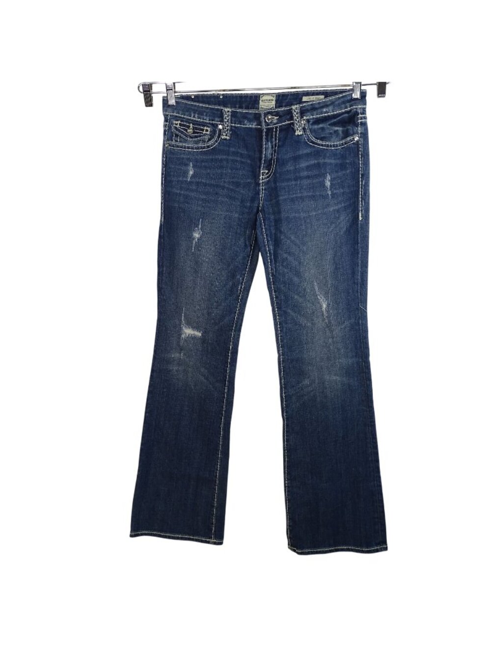 Anoname Joelle Bootcut Jeans Women Size 32 Distressed Flap Pockets Denim